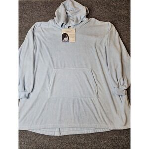 Throwzy Marlo Lorenz Hooded Terrycloth Pullover One Size Oversize L/S Cover Up